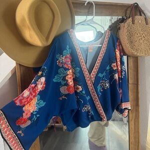 Flying Tomato Fun Floral Tropical Top